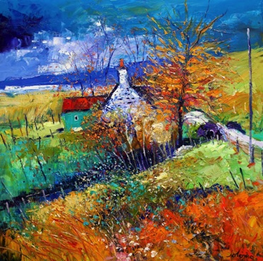 The Big Larch Tree at Archie Baldie's Gribun Mull 36x36 The Big Larch Tree at Archie Baldie's Gribun Mull 36x36